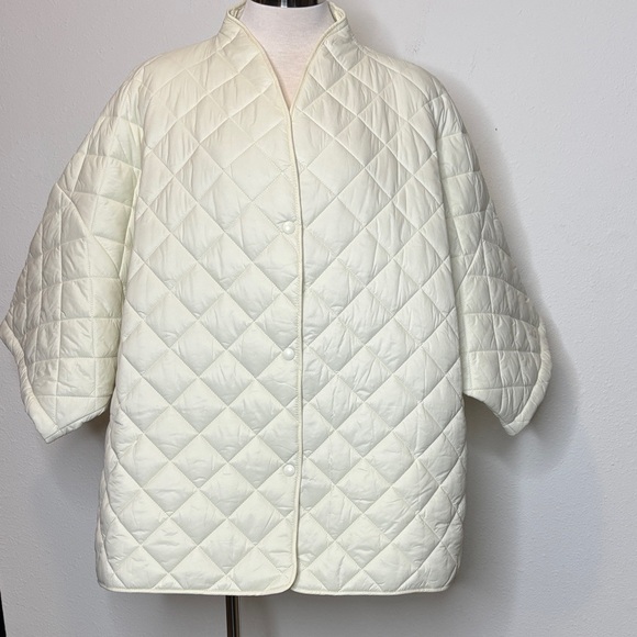 Joan Rivers Jackets & Blazers - Joan Rivers size 2X Cream Quilted 3/4 Puffer Jacket